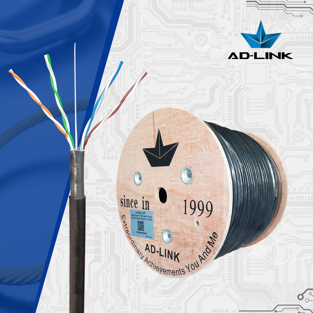AdLink Cat5e 305m Outdoor Utp Cable 0.5mm Cca (ADOU501C) Black (MAX