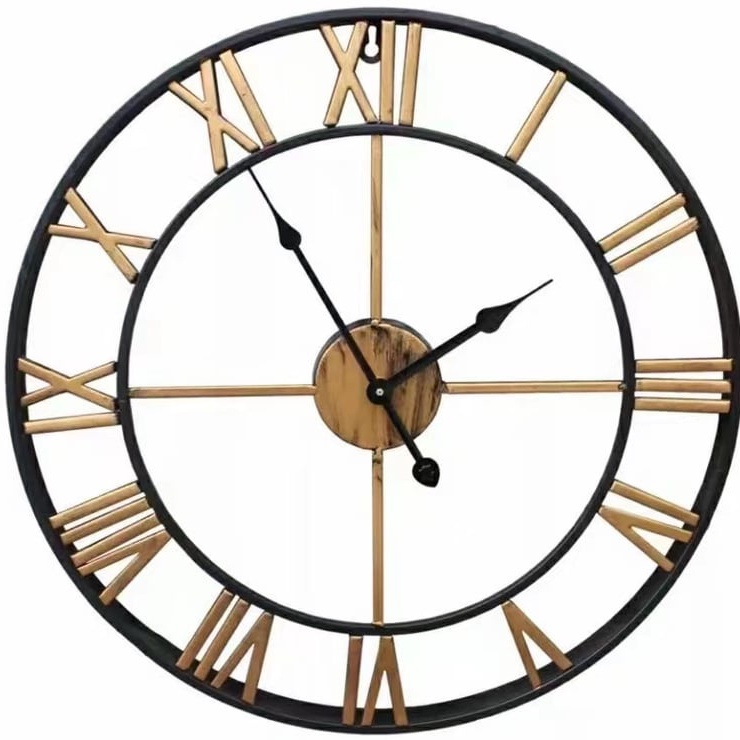 Large Roman Numeral Wall Clock Silent Non Ticking Battery Operated