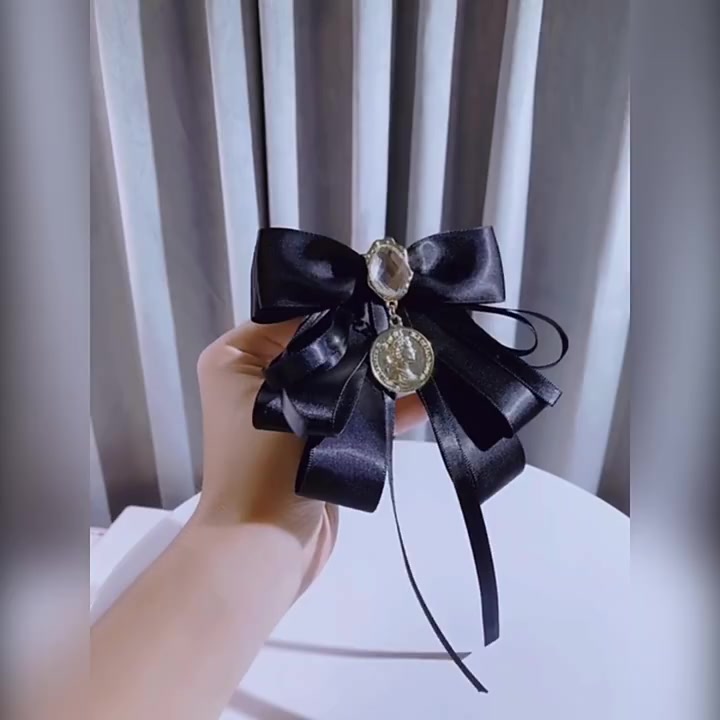 Hot Vintage Tie with Brooch Pins for Rhinestone Ribbon Pre Tied Bowtie ...