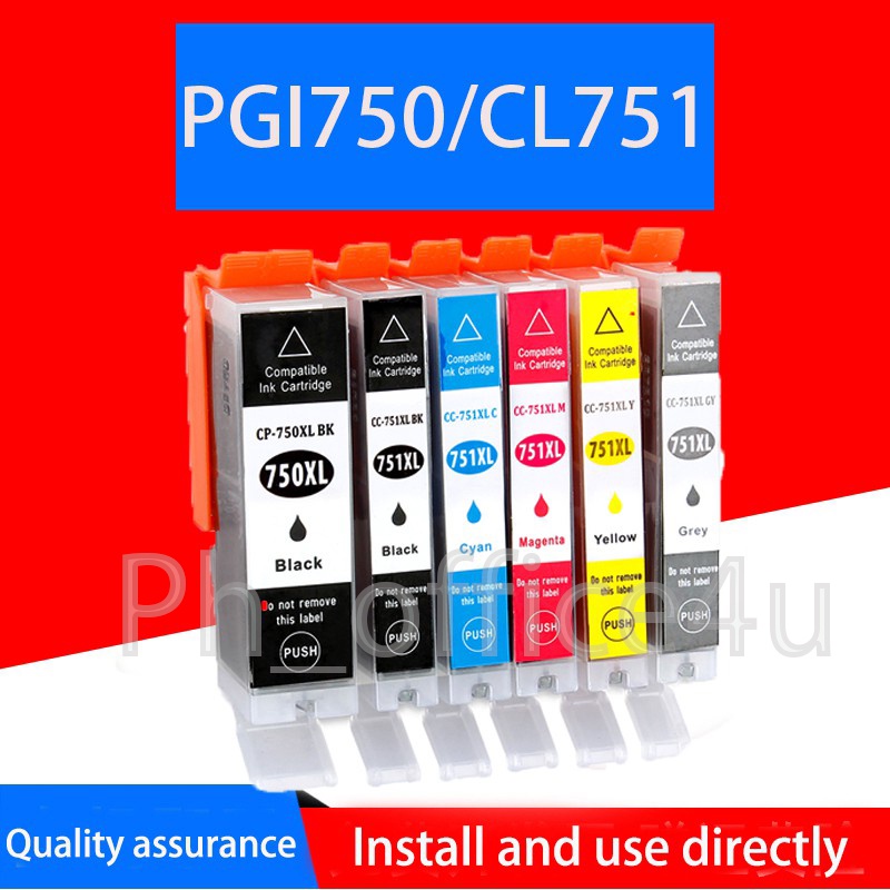 Compatible Canon 750 Canon 751 Canon CLI-750XL 751XL Ink Cartridge for ...