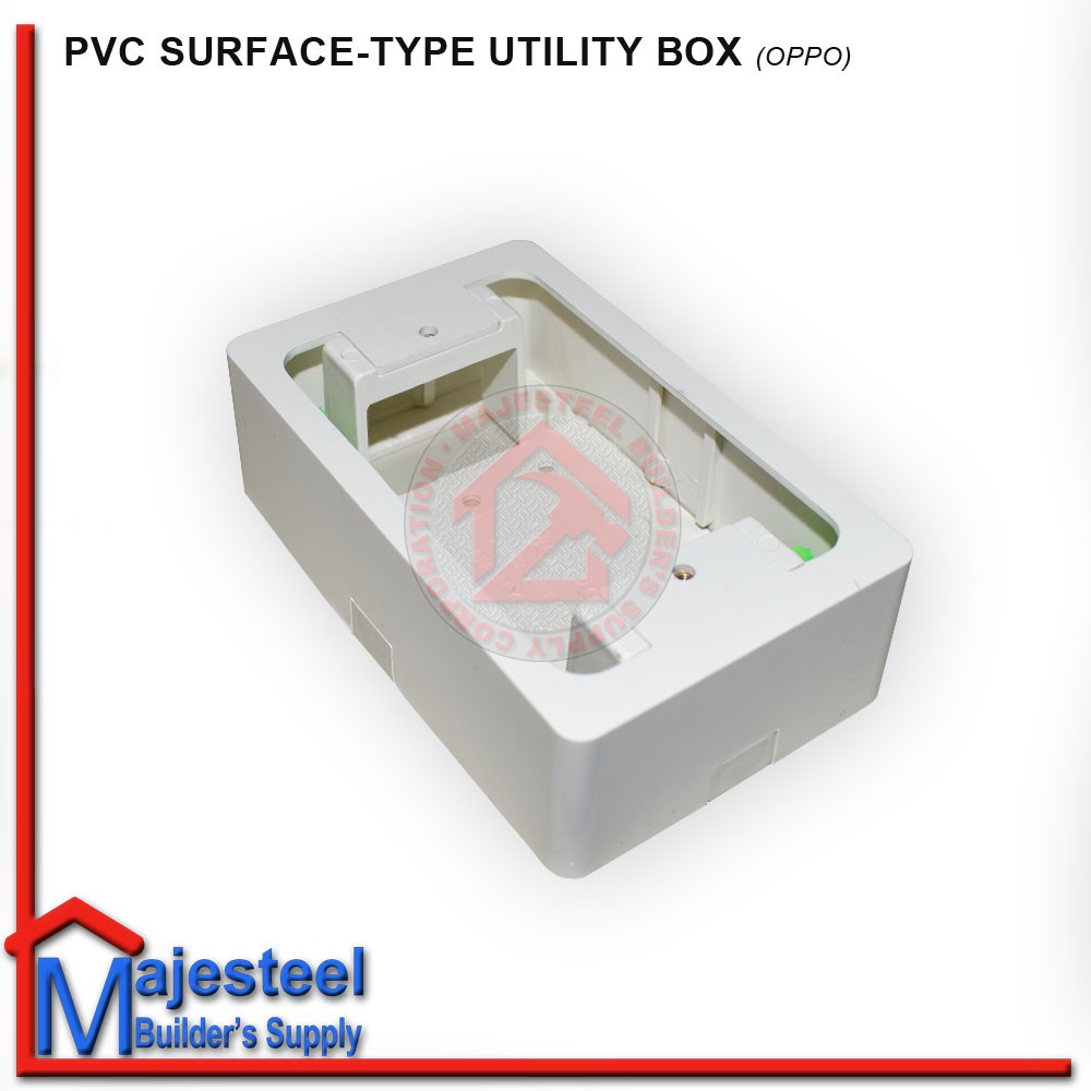 PVC Surface Mount Type Utility Box Electrical Box for Switches & Outlet  with Tox/Screw (Majesteel)