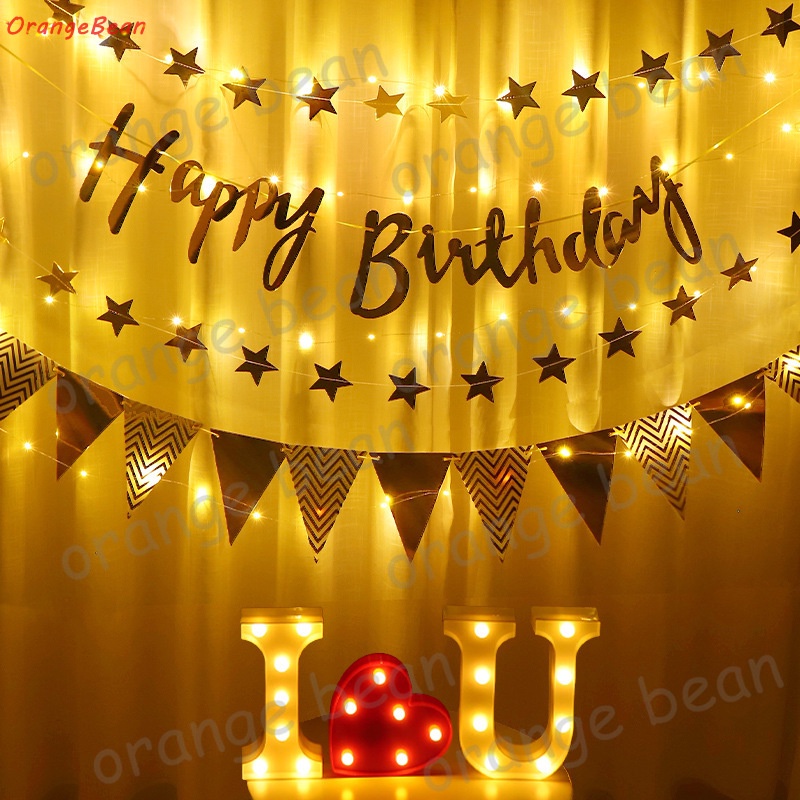 Happy Birthday Anniversary Banner Led Light Flag Party Decoration ...