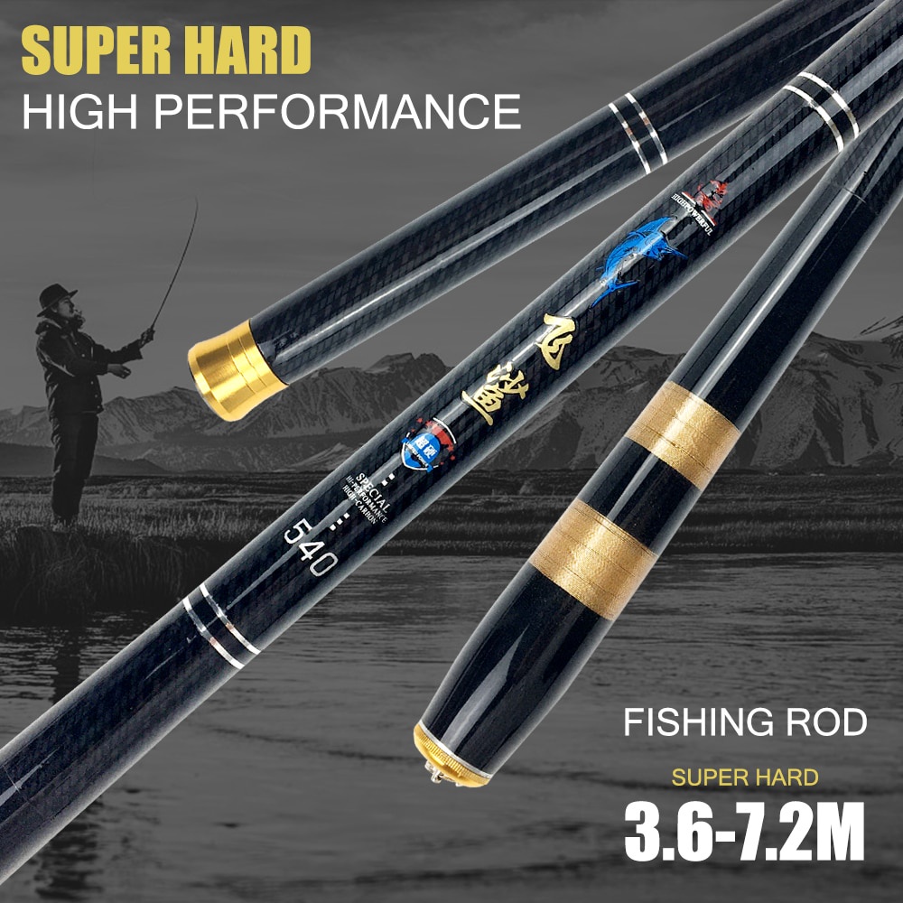 Telescopic Fishing Rod Carbon Fiber Fishing Pole Carp Rod  3.6M4.5M5.4M6.3M7.2M