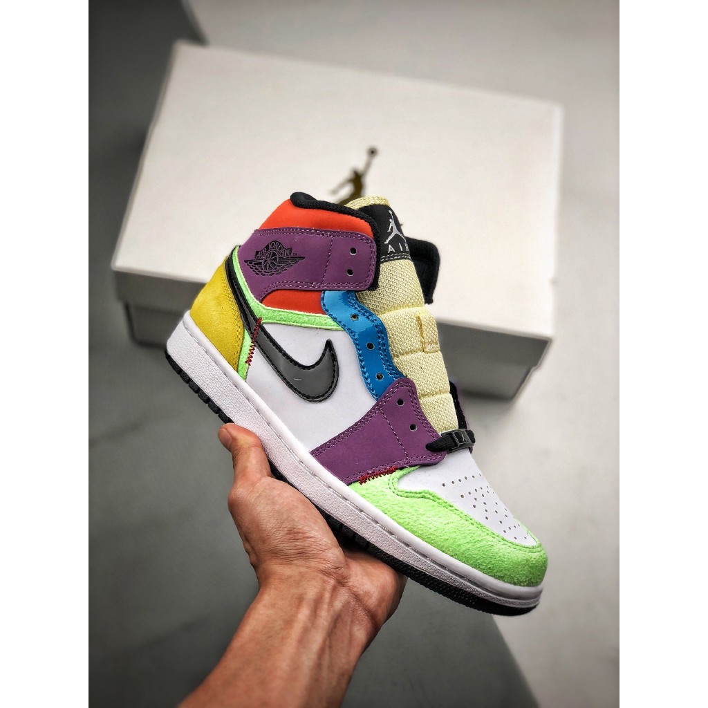 Jordan 1 mid multicolor cheap on feet