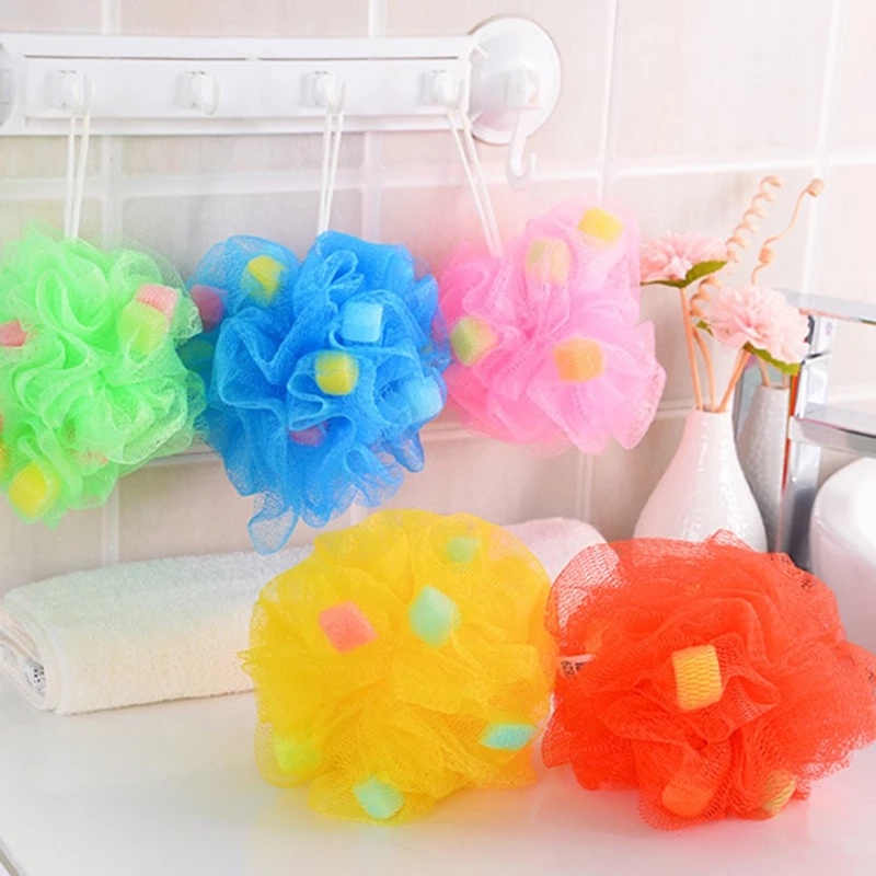 Soft Mesh Bath Sponge Balls Shower Puff Exfoliating Scrubbers Bath Ball ...