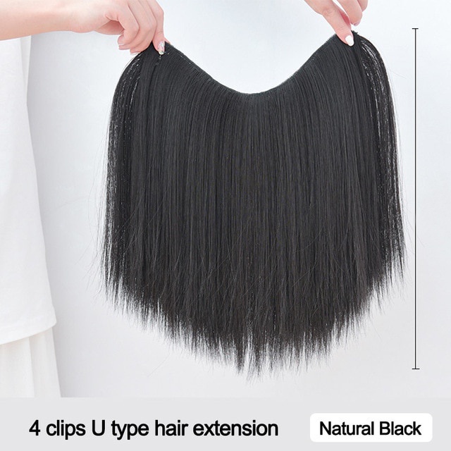 Ms TAj Hair Extensions Clip In Natural Black 4PCS Benin