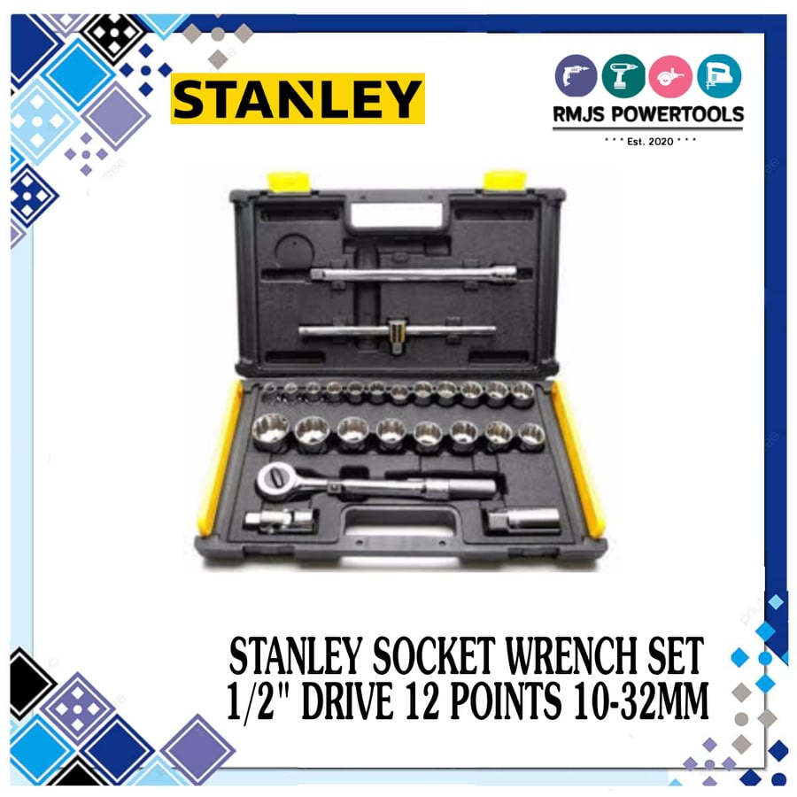 STANLEY SOCKET WRENCH SET 1/2" DRIVE 12 POINTS 1032MM (86477