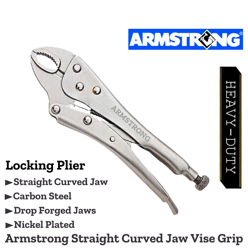 Armstrong Straight Curved Jaw Vise Grip Round Long Locking Pliers Original Heavy Duty Shopee
