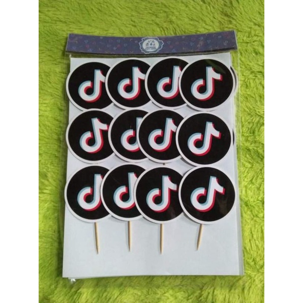 tiktok theme cupcake topper 12pcs | Shopee Philippines