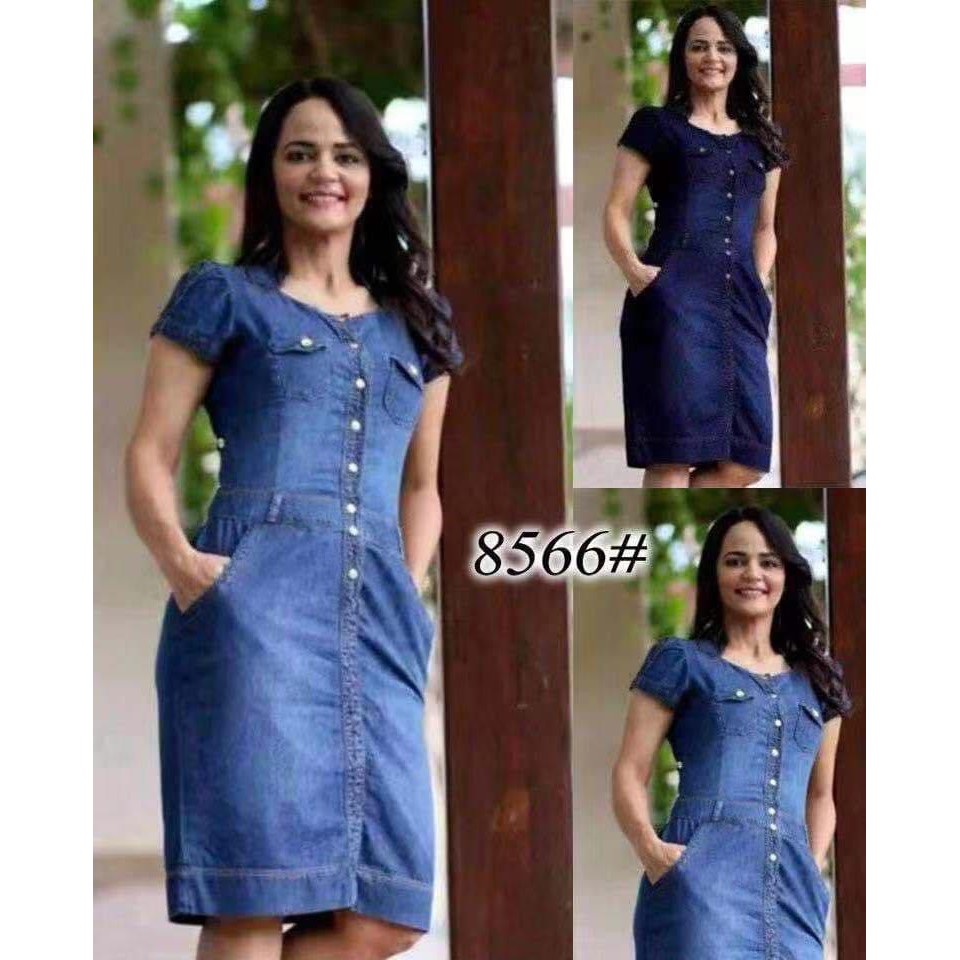 Denim dress clearance shopee