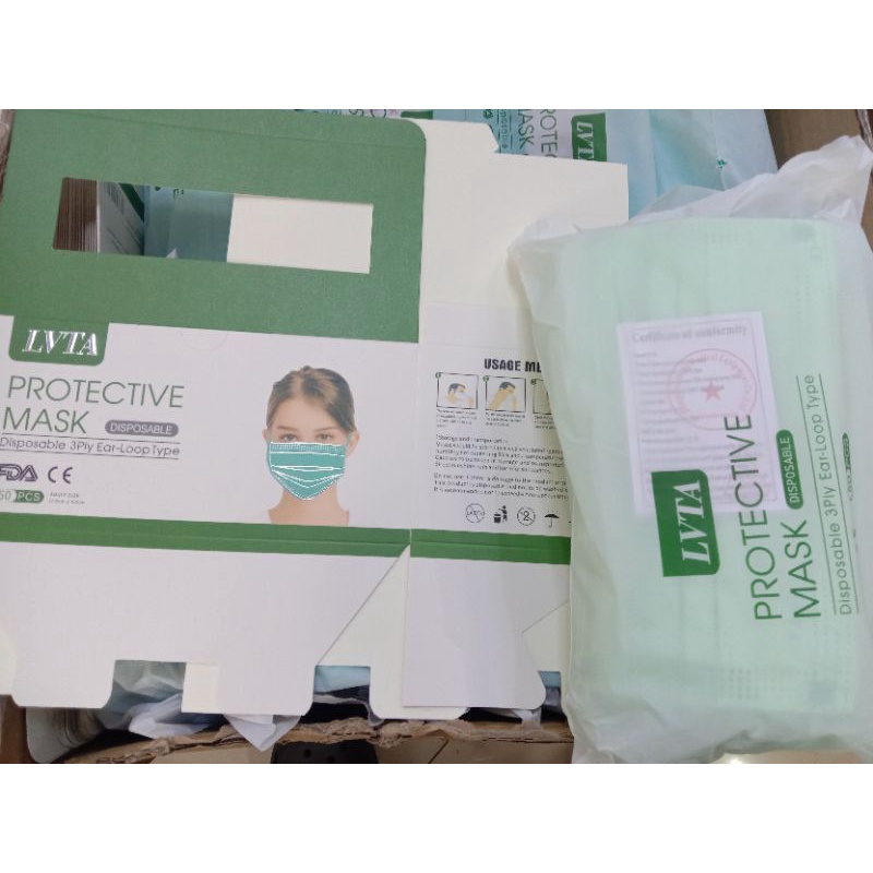 FAST SHIPPING LVTA (50PCS) PREMIUM 3ply Disposable Mask | Shopee ...