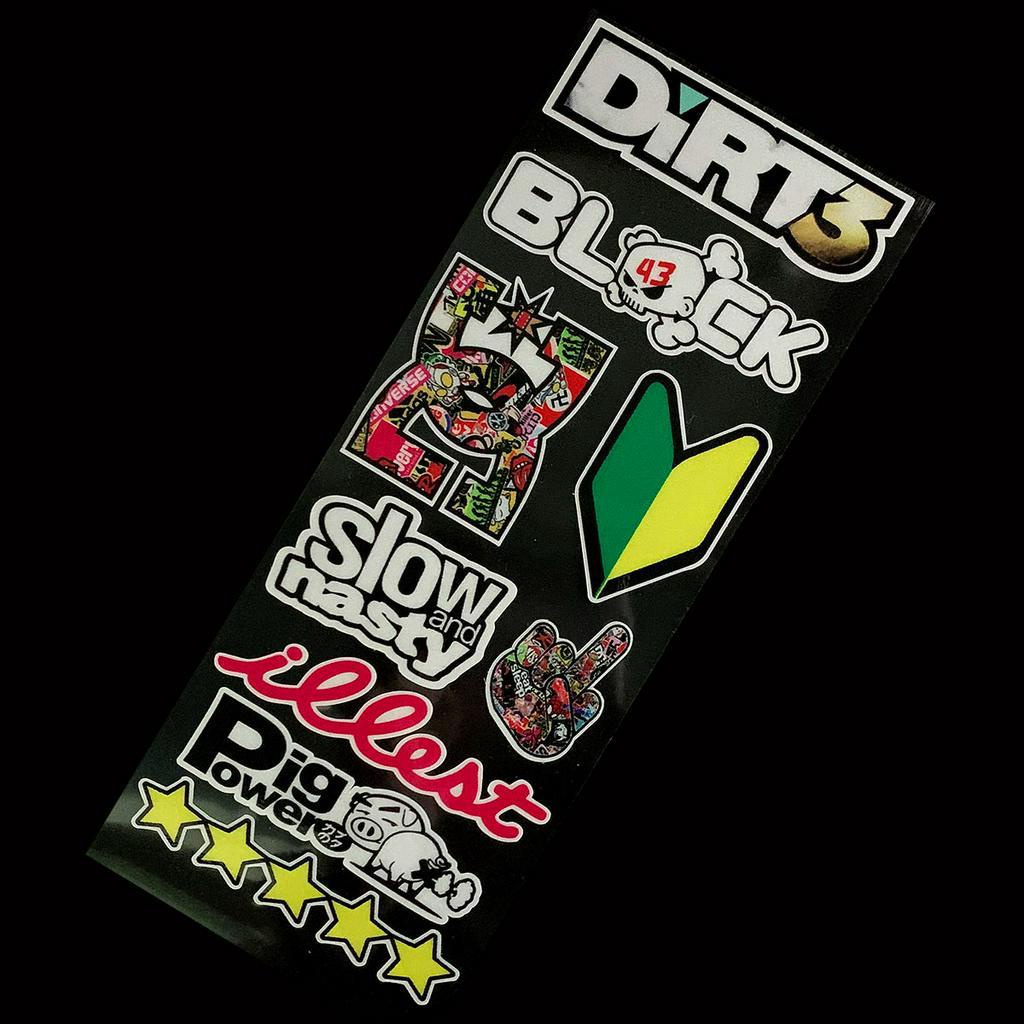 Motorcycle sticker JDM Reflective Whole SET Car Stickers Helmet Luggage ...