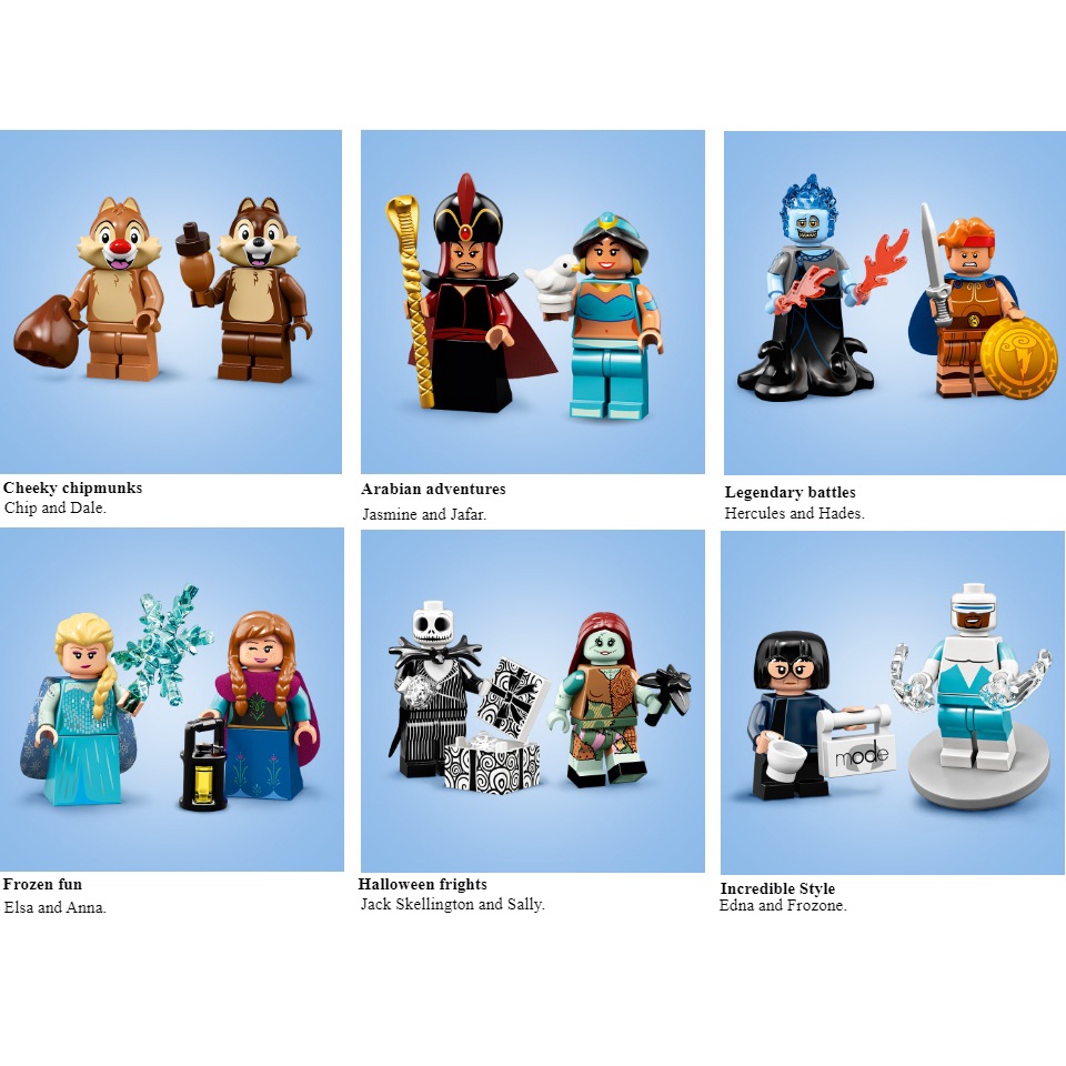 New disney lego minifigures hot sale 2019