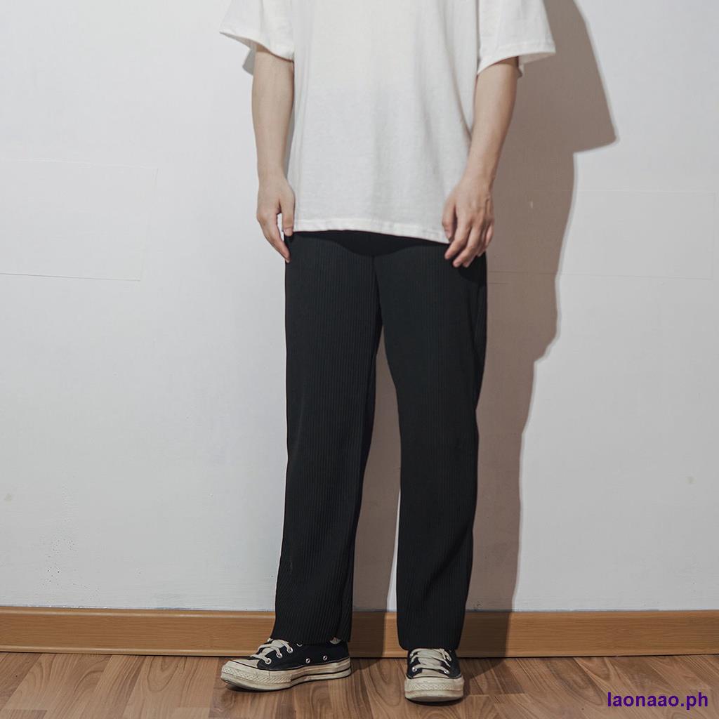 ins Super Hot Issey Miyake Pleated Casual Pants Men Women Loose Wide ...
