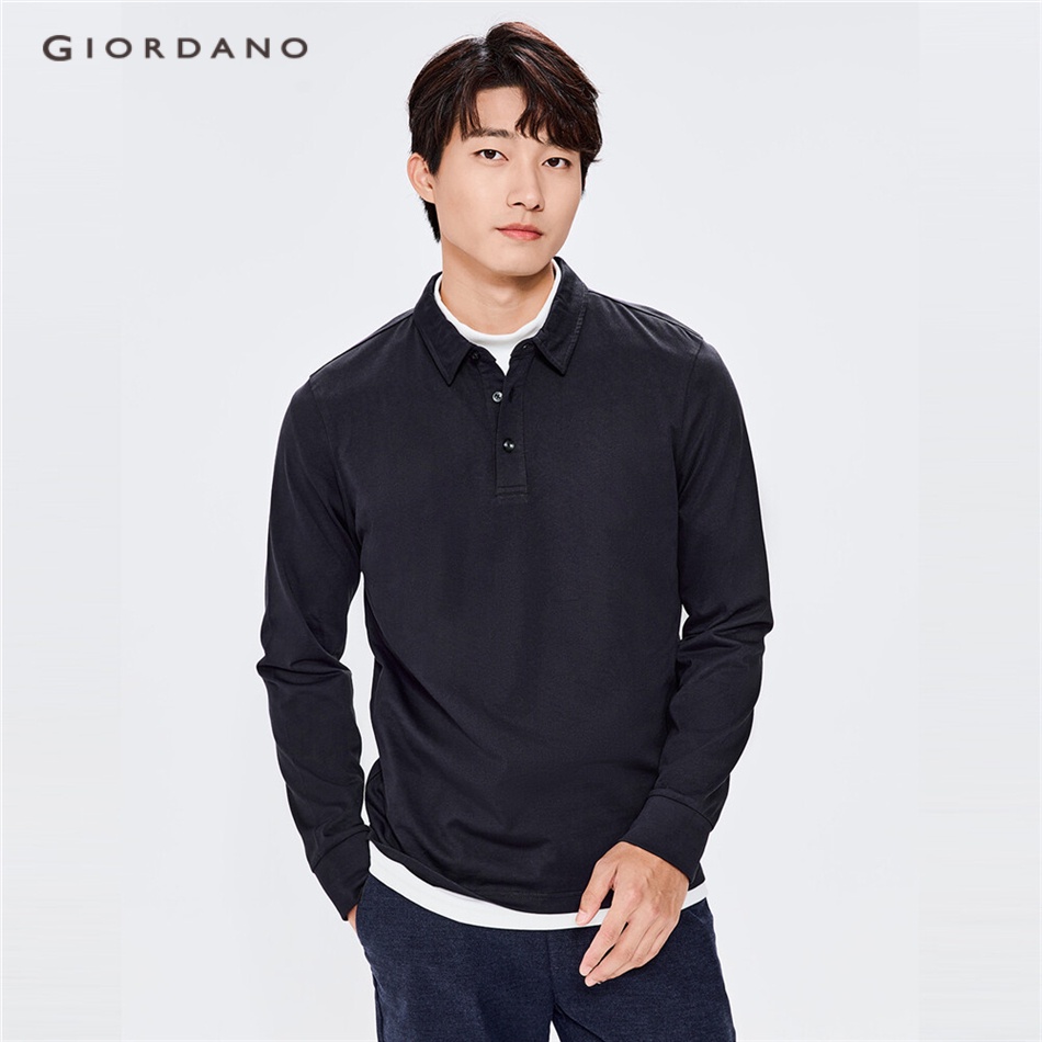 Giordano long hot sale sleeve polo