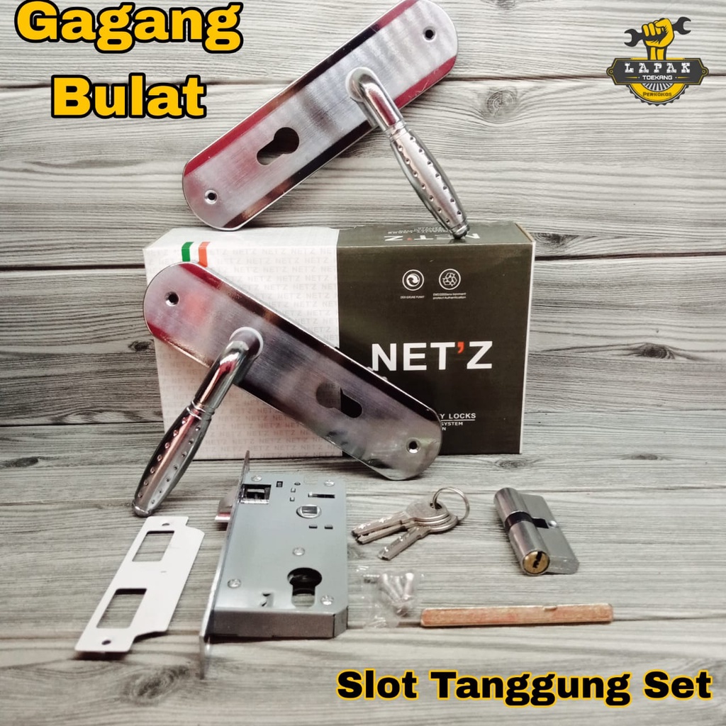 Door Handle Lock Slot Set Medium Responsibility NETZ Round Handle 20cm ...