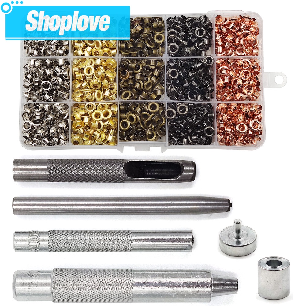 100pcs Metal Eyelet Gromment Kit Eyelet Punch Install Tool Set With Box ...