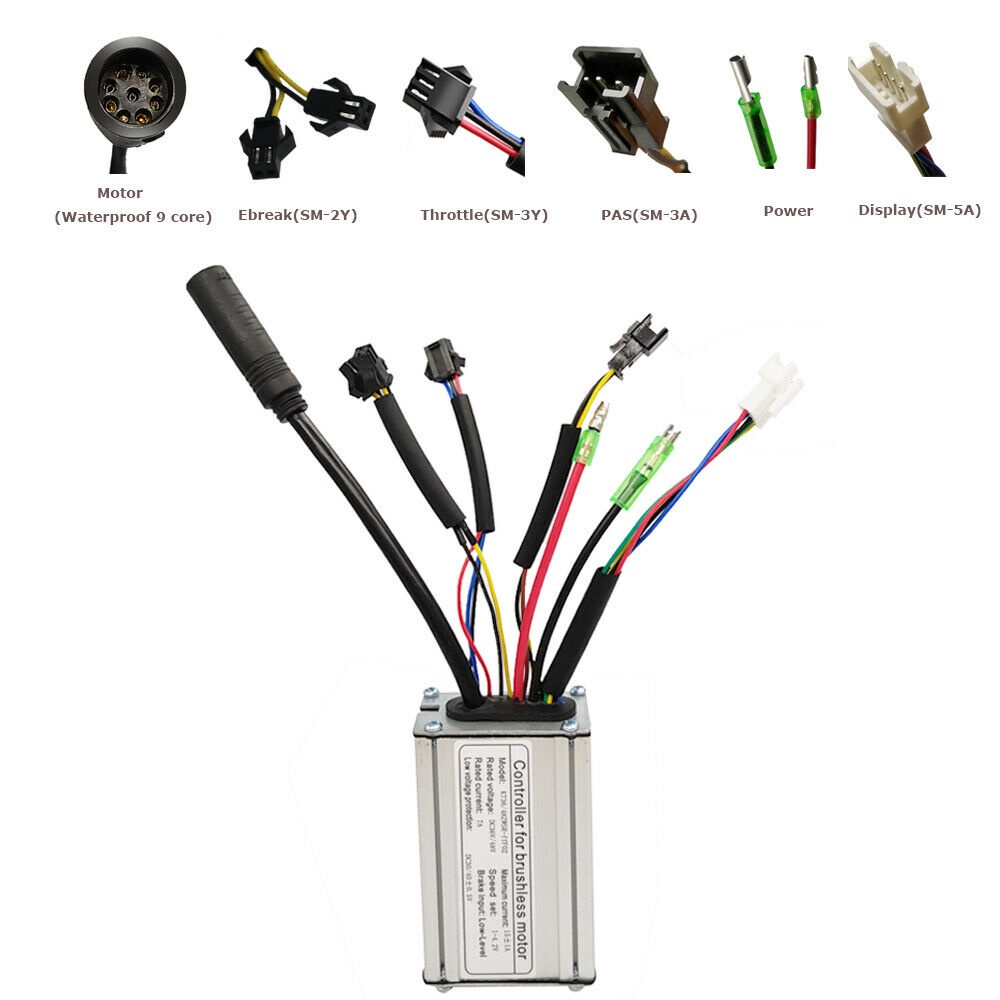 Electric Bicycle Controller 48V 36V 15A for 250/350W Brushless Gear Hub Motor Controller e Bike