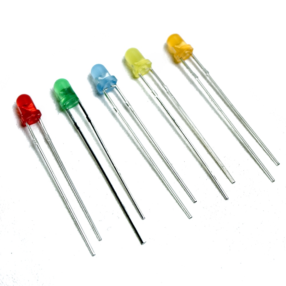 10pcs 3mm LED red led green led yellow led blue led white led 3mm light ...