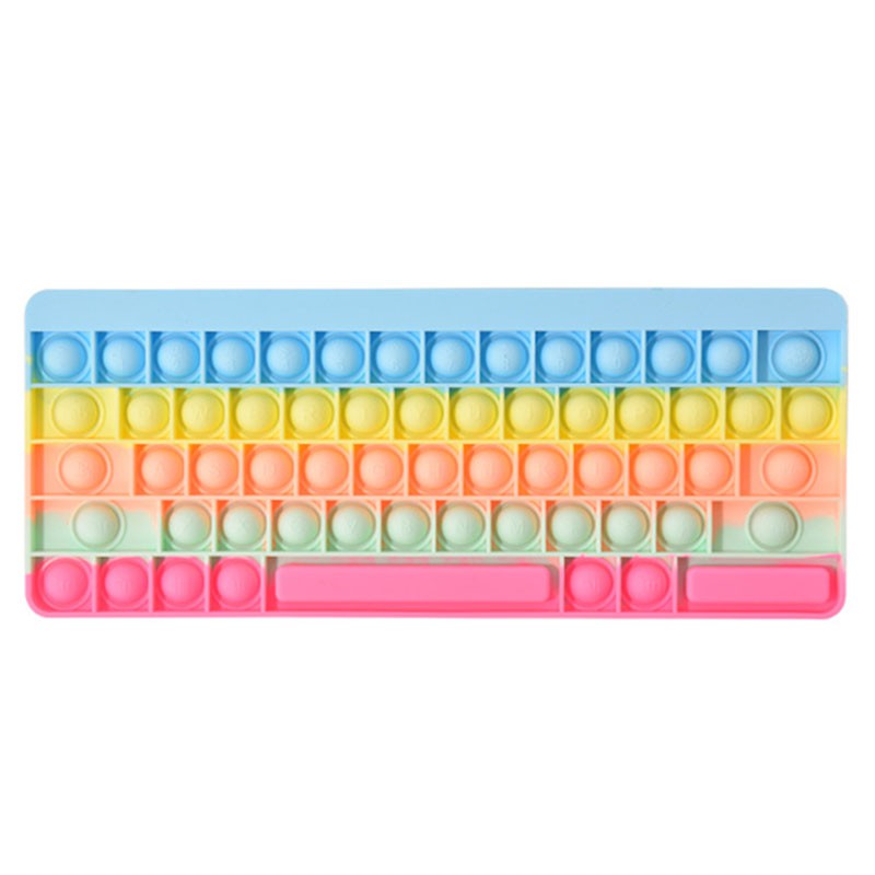 Pop Fidget Toy Silicone Rainbow Keyboard with Letters and Numbers Big ...