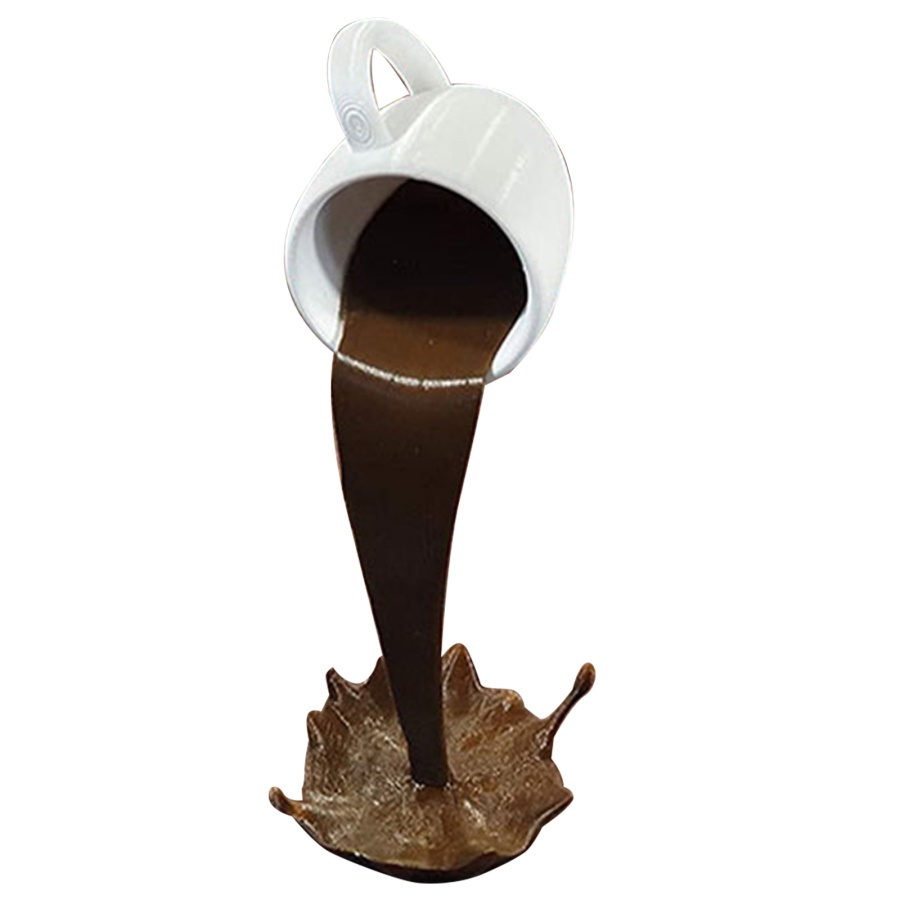 Floating Spilling Coffee Cup Sculpture Kitchen Decor Magic Pouring ...