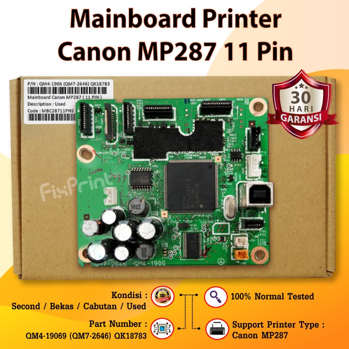 Canon MP287 Logic Board Printer Mainboard MP287 Motherboard MP287 11 PIN Shopee Philippines