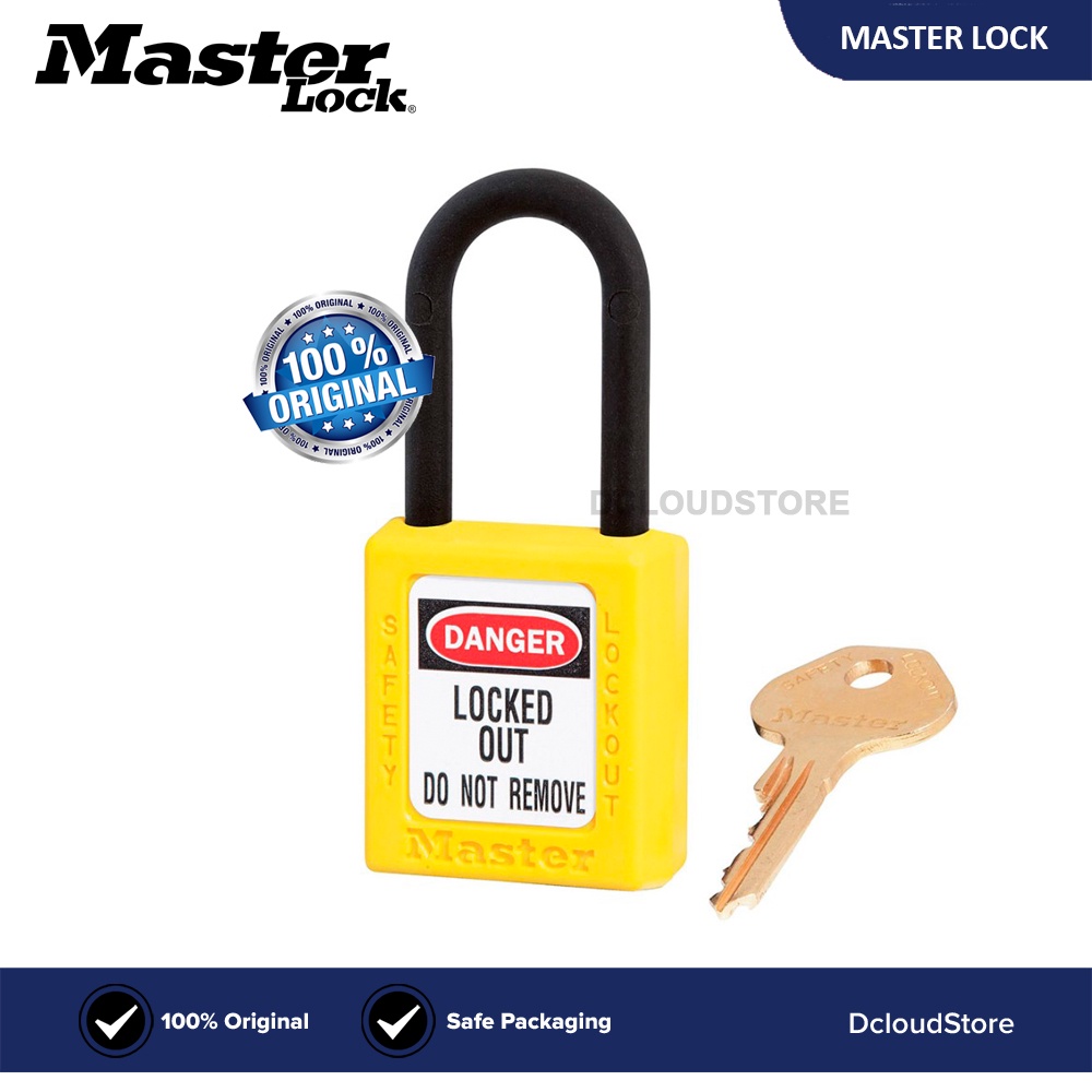 Master Lock Safety Padlock LOTO 406 Yellow Thermoplastic Masterlock ...