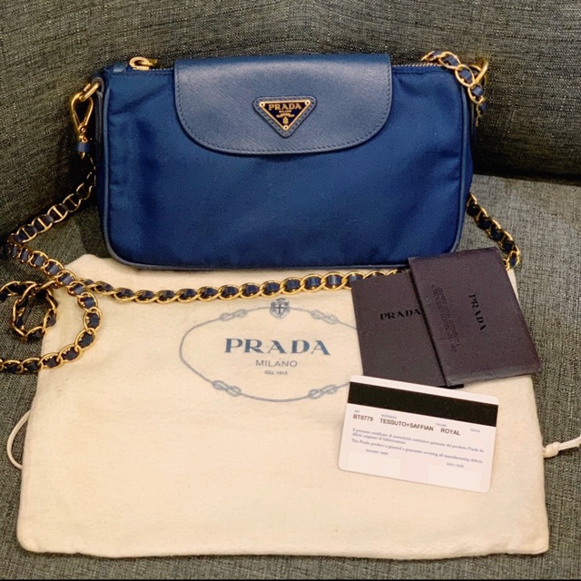 Prada BT0779 Tessuto Saffiano Nero Crossbody Bag, Women's Fashion