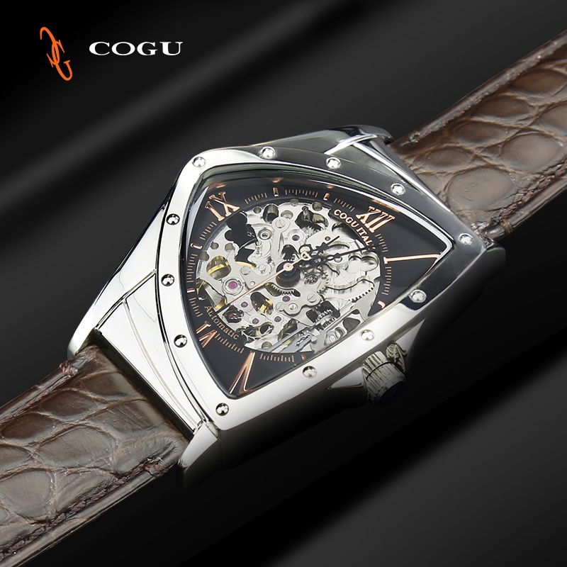 pocket watch▤COGU Watch Men s Automatic Mechanical Watch Stainless Steel  Hollow Waterproof Top Ten B