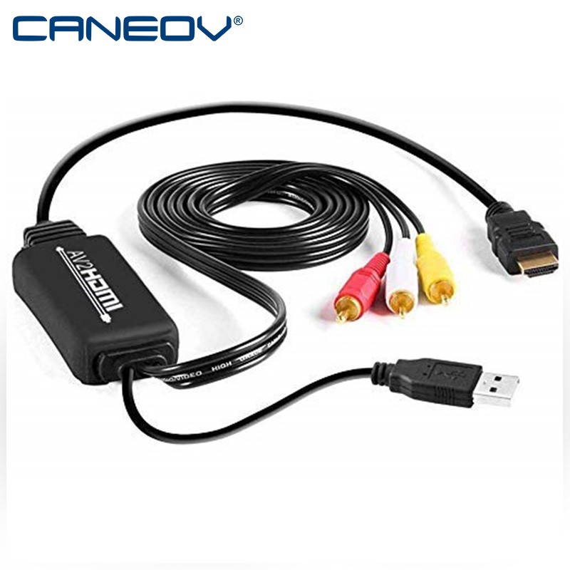AV to HDMI Converter AV2HDMI Conversion Cable HD RCA to HDMI Computer