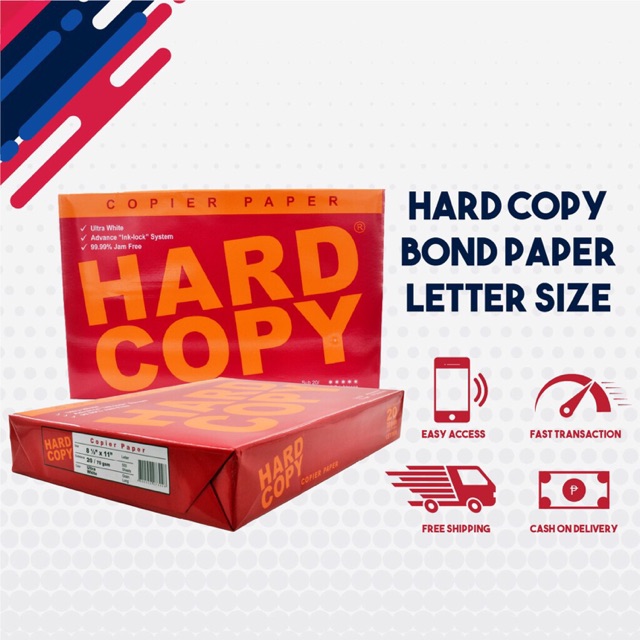 Hard Copy Bond Paper Short A4 Long Sizes 500pcs(1 Ream) Shopee