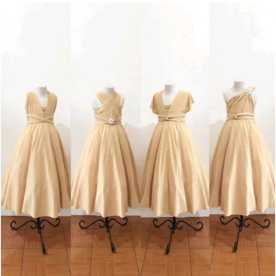Peach color infinity dress sale