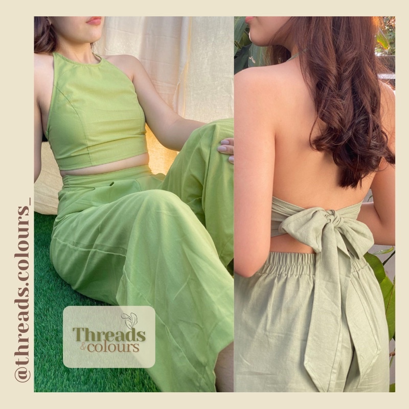 Threads & Colours | EMILY | Backless String Top with Pleated Pants Set ...