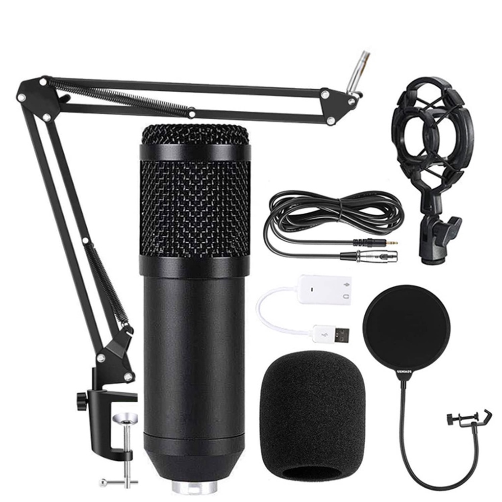 Microphone Studio, Condenser Microphone Kit with Adjustable Mic