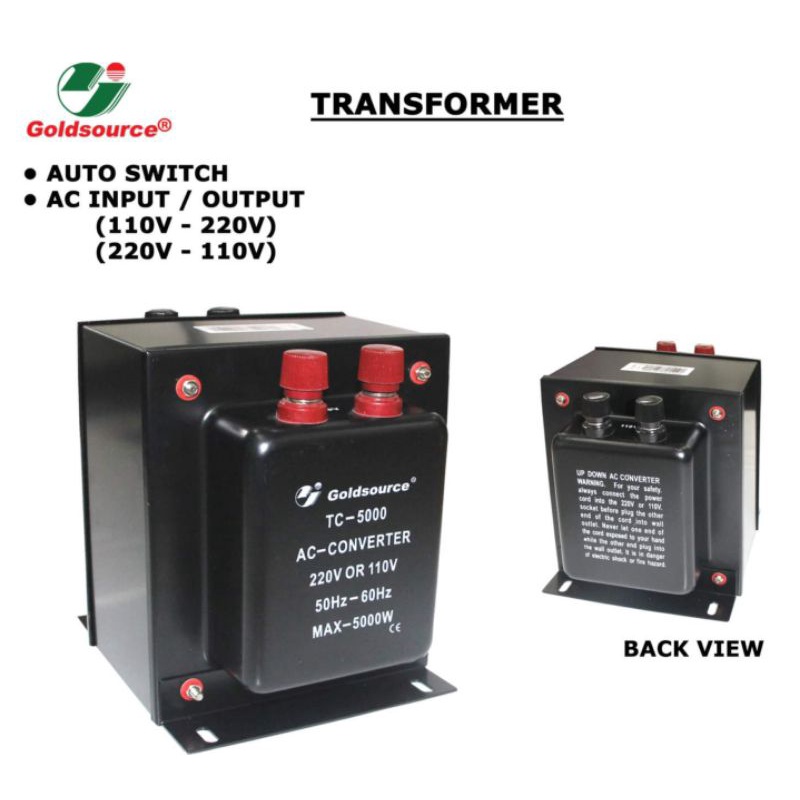 TC-Transformer 5000W AUTO SWITCH AC INPUT/OUTPUT (110V- 220V) (220V ...