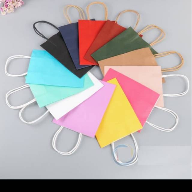 Paper Bag Color Paper Bag Plain Cardboard Pouch Souvenir Box Pouch ...