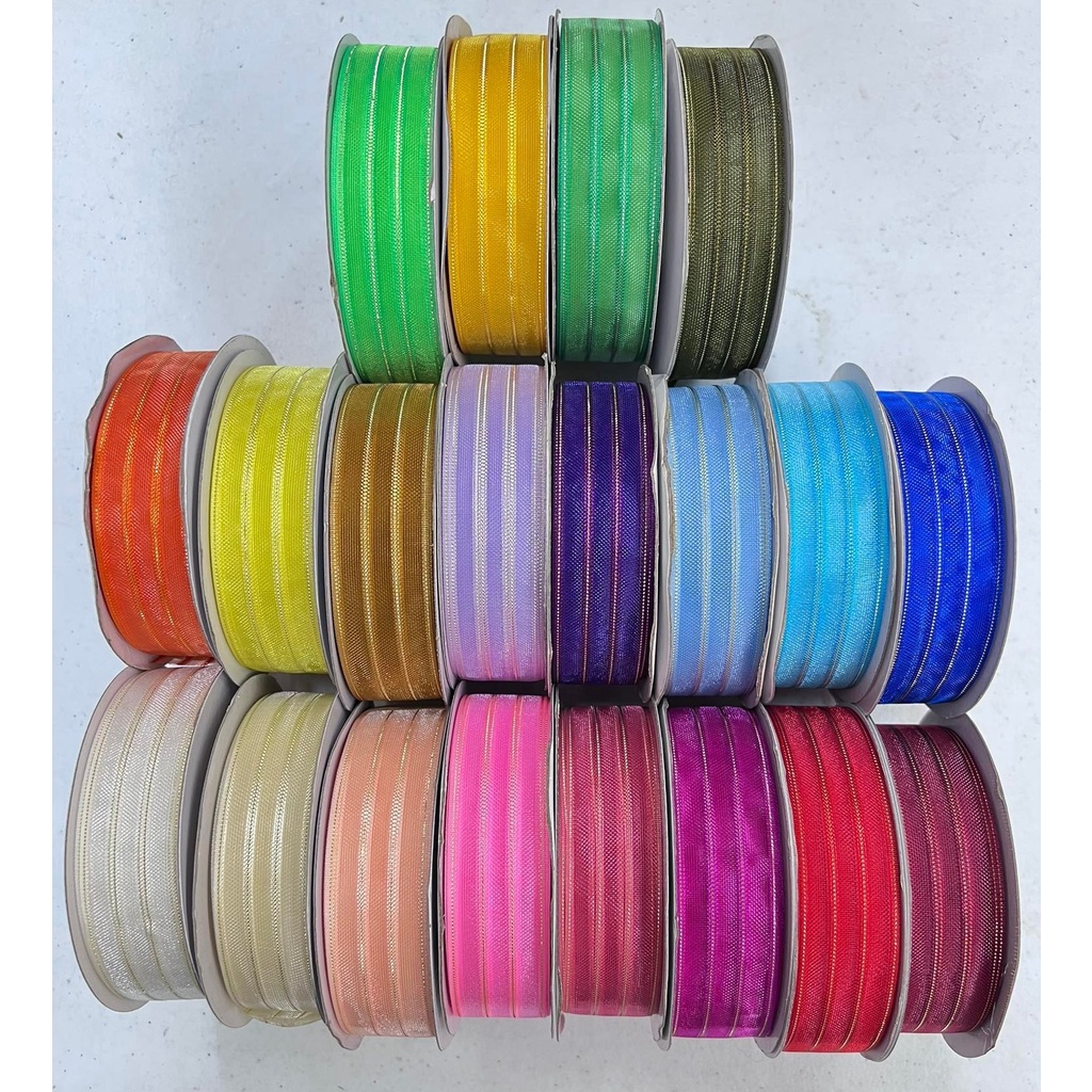 1 inch 33 yards Fancy Poly Ribbon #6045 with Gold or Silver Wendy Brand ...