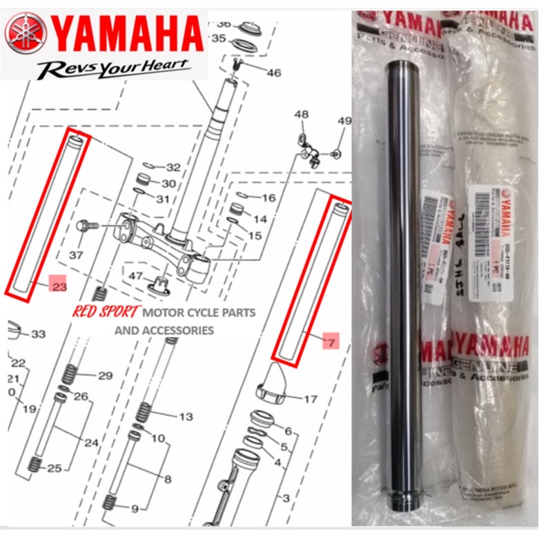 Motorhk Front Fork Inner Tubes For Yamaha R3 (2015-2018) – Chrome, 1WD-F3110-00-00