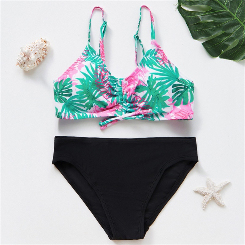 7-16Years Teen Girls 2-PIECES Bikini Swimsuit Set Summer Tropical Leaf ...