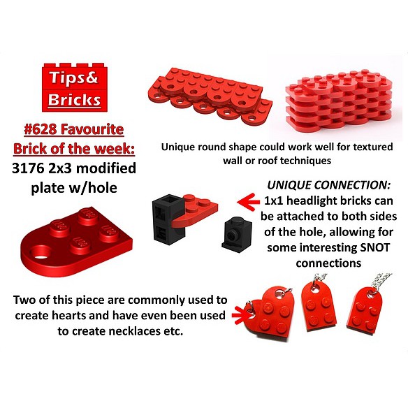 Lego Part 3176 Plate Modified 3 x 2 with Hole sold per piece