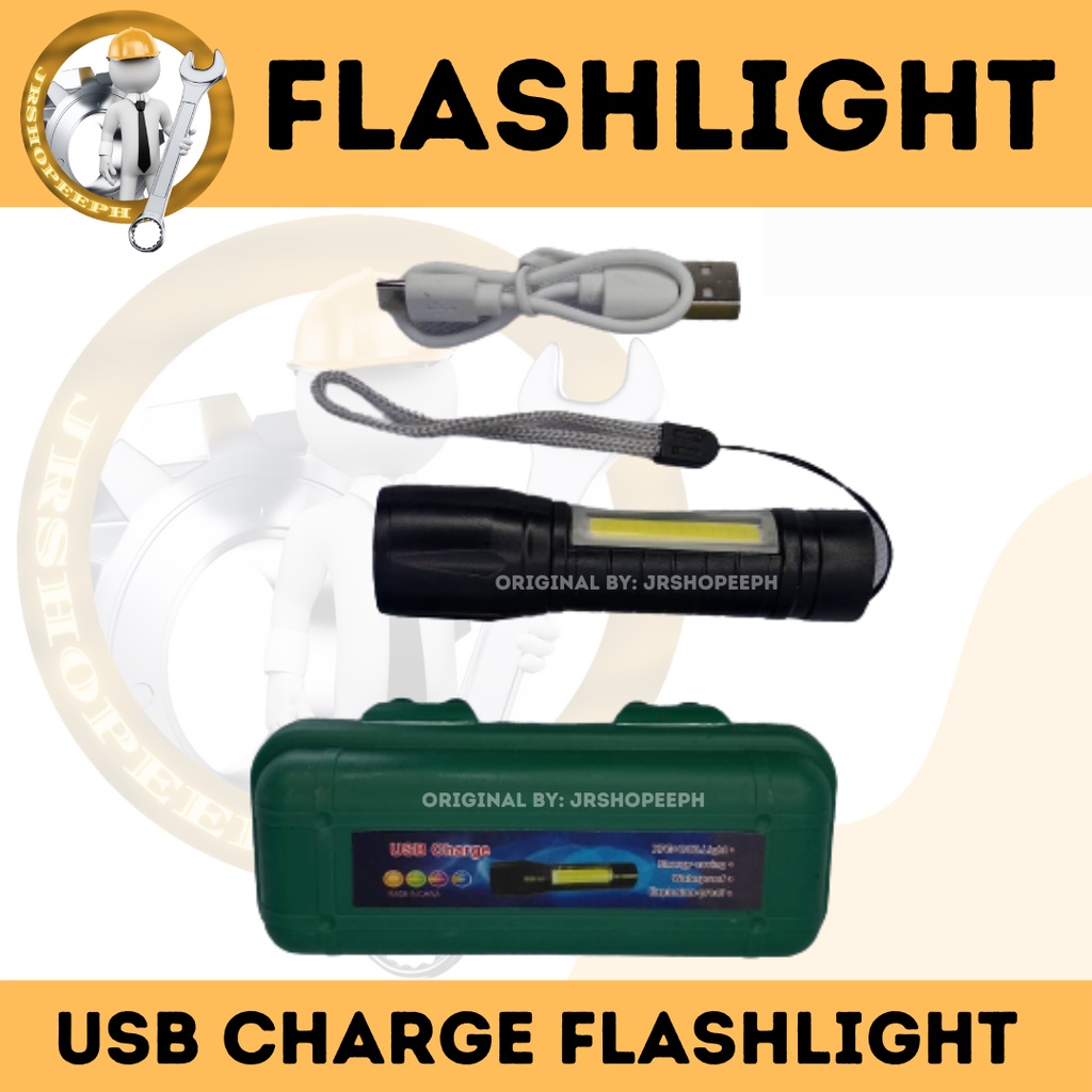 Jrshopeeph Rechargeable Flashlight (Lente) With Case For Everyday Use ...
