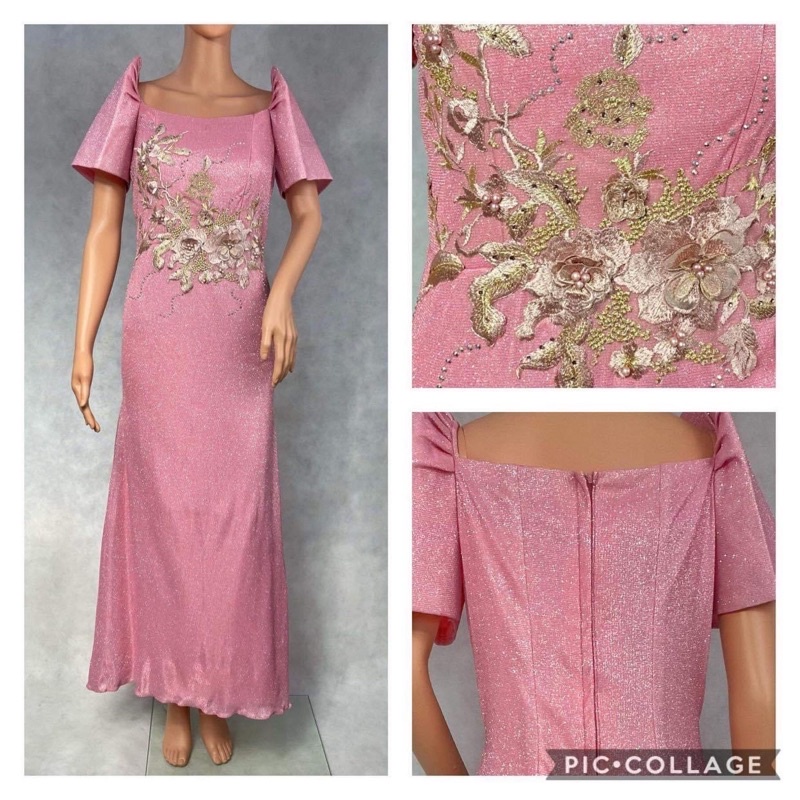 Modern Filipiniana Dress with Mestiza sleeves / Butterfly sleeves ...