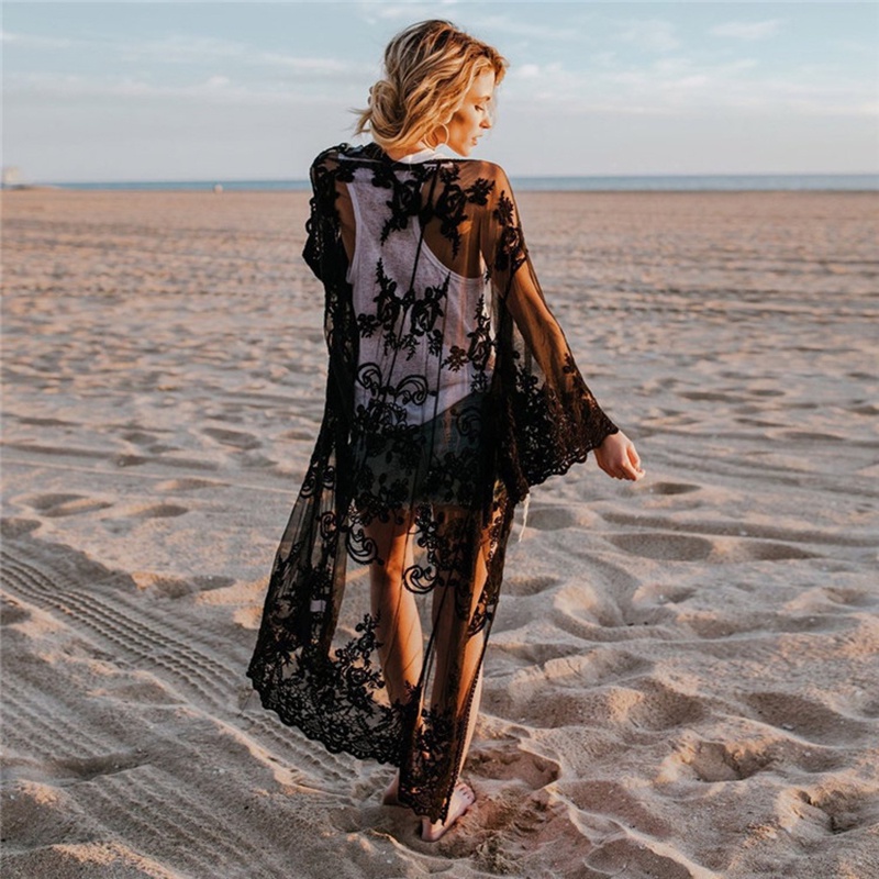 DN0390 Pareo Beach Cape Lace Beach Cover Ups Cardigan Saida De