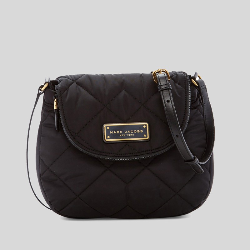 MARC JACOBS M0016679 BLACK QUILTED NYLON GOLD HARDWARE MINI WOMEN