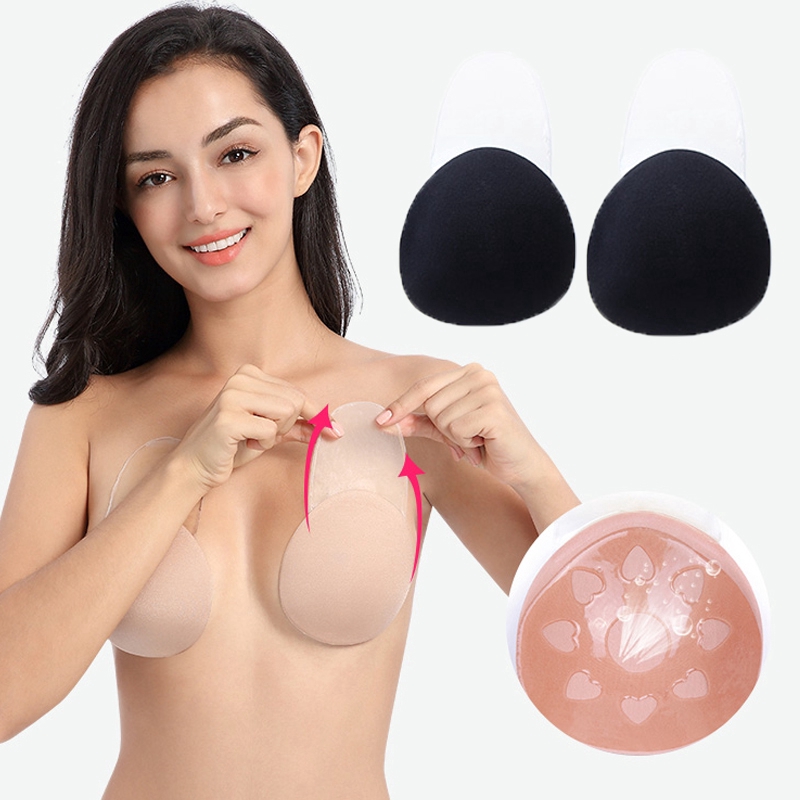 1 Pair Silicone Breast Lift Up Nipple Covers Pad Bra Invisible Reusable  Push Up 