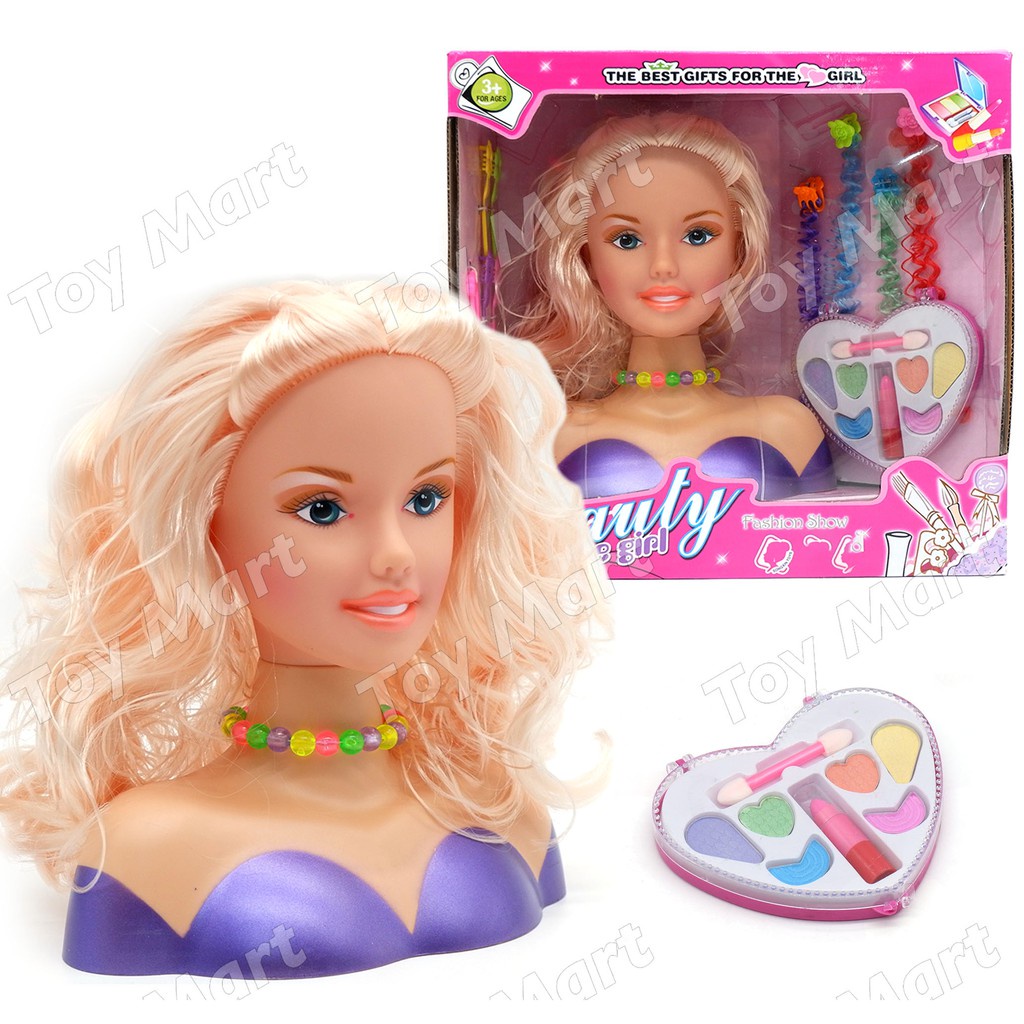 Barbie head doll makeup hot sale