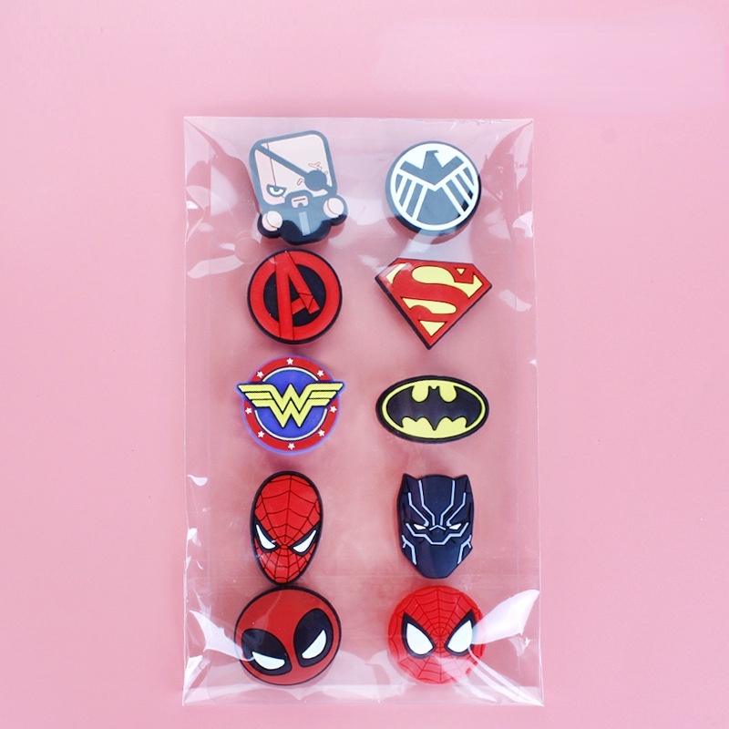10pcs Pack Cute Iron Man Kuromi Jibbitz Avengers Sanrio Jibits Croc Pin