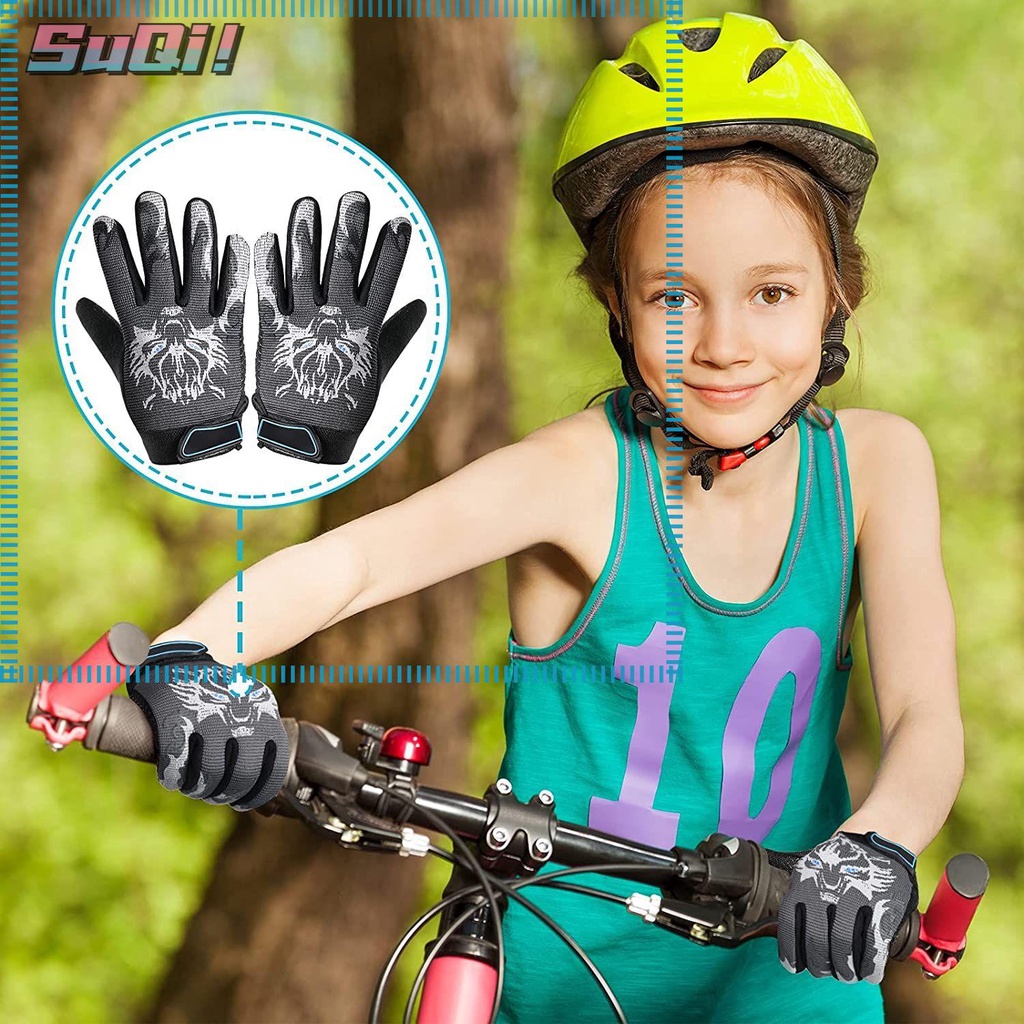 SUQI Winter Kids Cycling Gloves Riding Children Sport Gloves Full