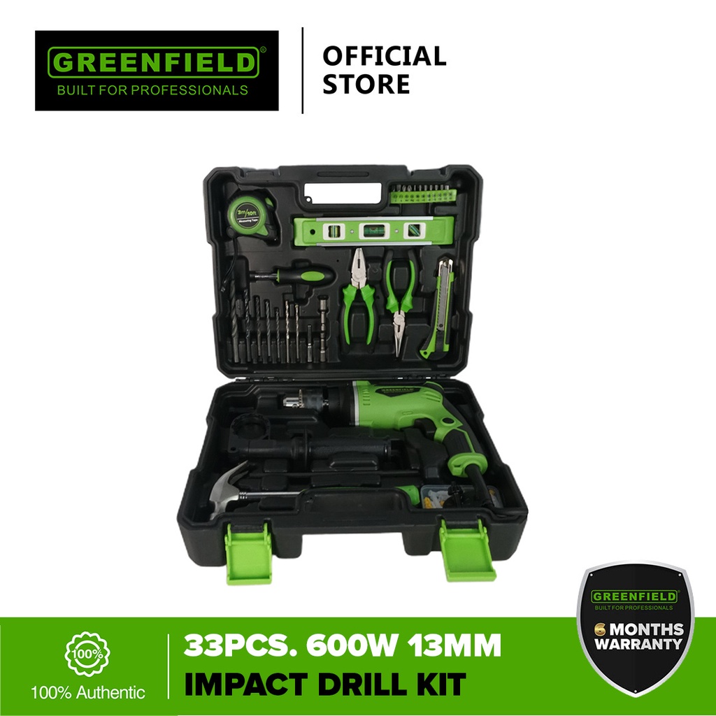 Greenfield Impact Drill 600W Tool Kit (33 pcs tool kit) Tools