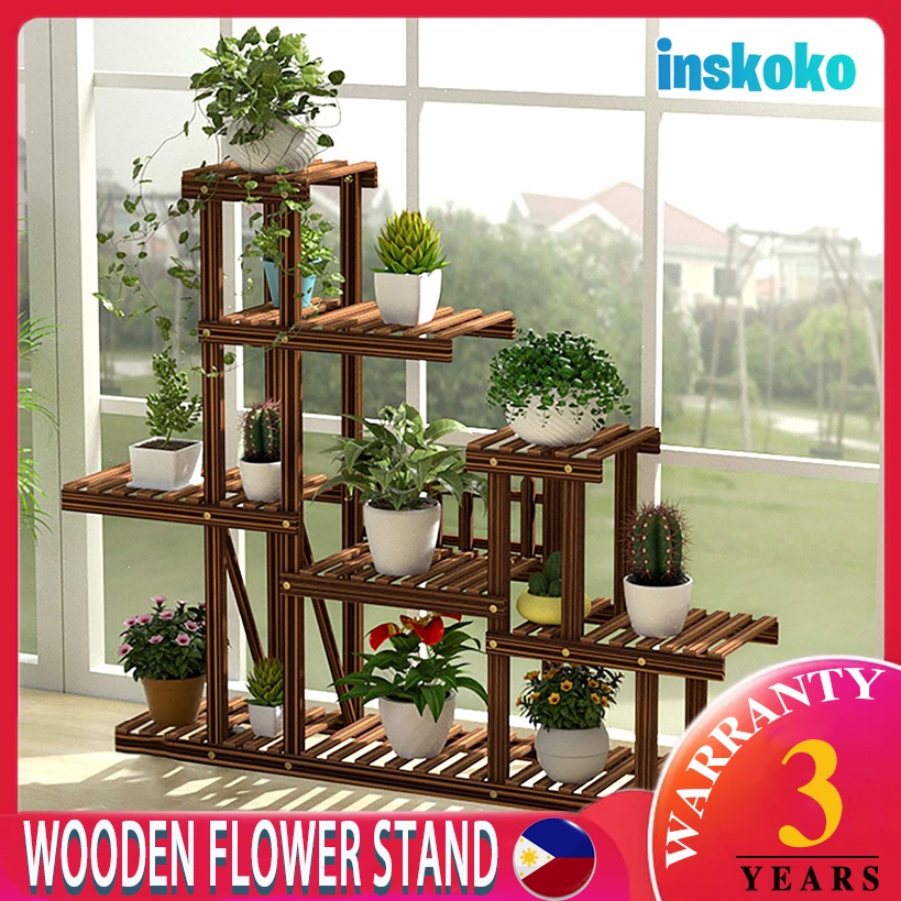Wooden Plant Racks Display Multilayer Flower Racks, Indoor Simple